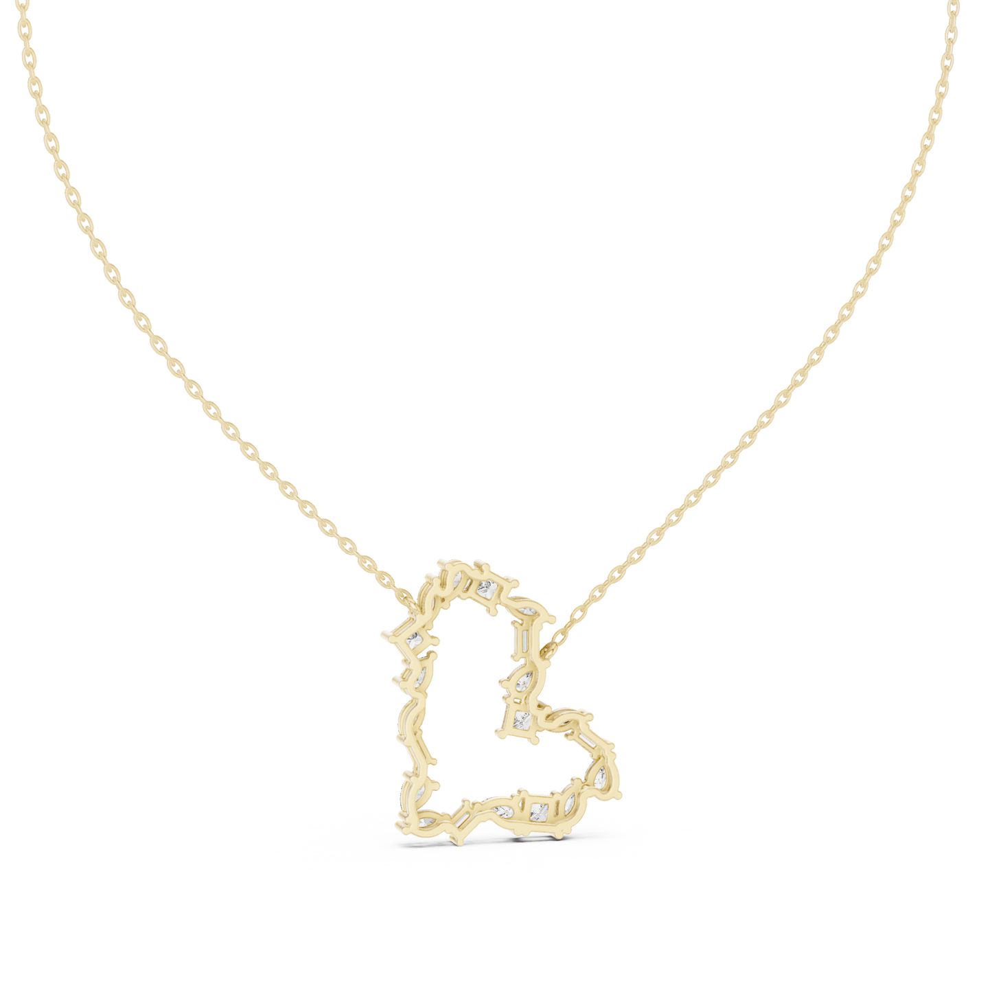 Multiple Diamond Heart Type Lab Grown-Natural Shining Diamond Pendant For Women - HIGHCARAT DIAMONDS