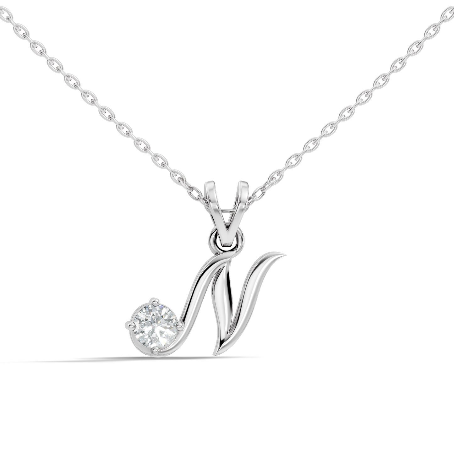 Round Shape Lab Grown Diamond 14k Solid Rose Gold Diamond Pendant For Occasionally Wear - HIGHCARAT DIAMONDS