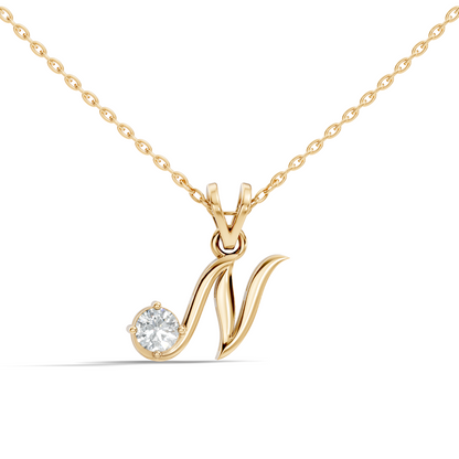 Round Shape Lab Grown Diamond 14k Solid Rose Gold Diamond Pendant For Occasionally Wear - HIGHCARAT DIAMONDS