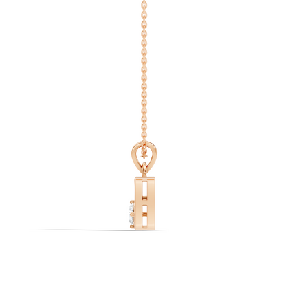 Round Shape Lab Grown Diamond 14k Solid Rose Gold Diamond Pendant For Occasionally Wear - HIGHCARAT DIAMONDS