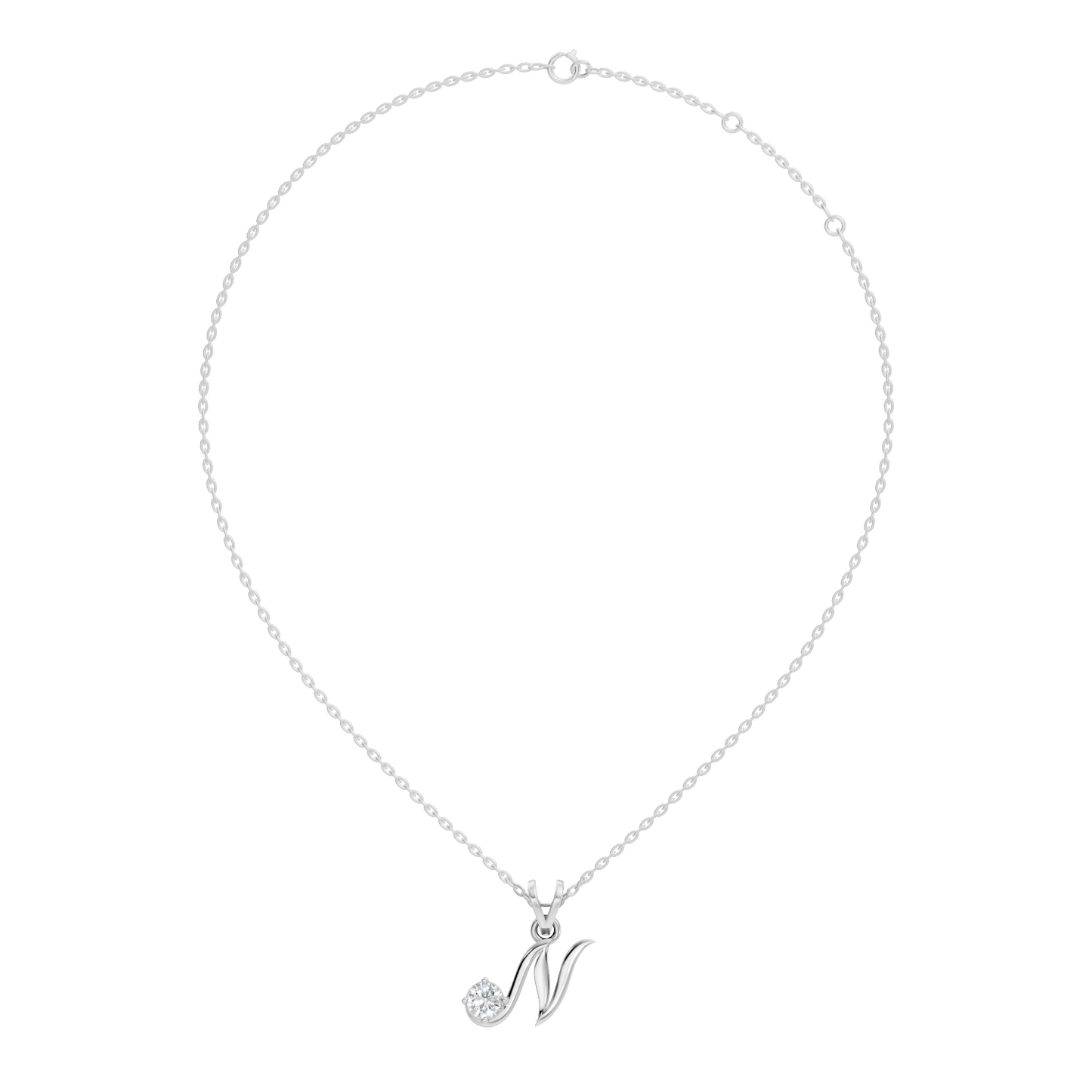 Round Shape Lab Grown Diamond 14k Solid Rose Gold Diamond Pendant For Occasionally Wear - HIGHCARAT DIAMONDS