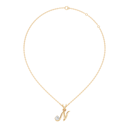 Round Shape Lab Grown Diamond 14k Solid Rose Gold Diamond Pendant For Occasionally Wear - HIGHCARAT DIAMONDS