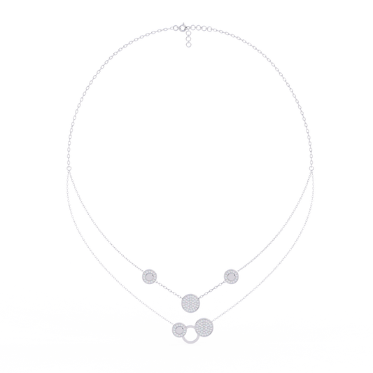 Circle Shape 14k Solid Gold  Round Cut Natural And Lab Grown  Diamond Unique  Cluster Women Necklace For Her