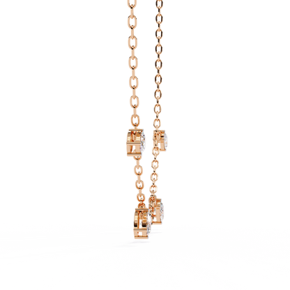 1.45 Carat Oval Cut Lab Grown Diamond 10K Solid Rose Gold Unique Vintage Party Wear Necklace Gift for Her Birthday