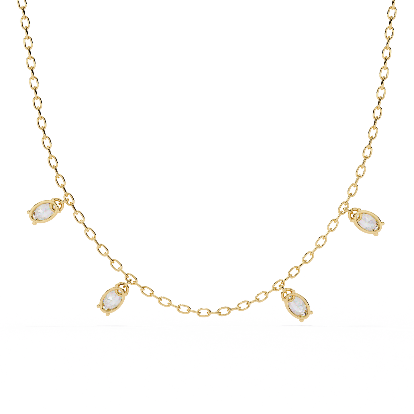 1.45 Carat Oval Cut Lab Grown Diamond 10K Solid Rose Gold Unique Vintage Party Wear Necklace Gift for Her Birthday