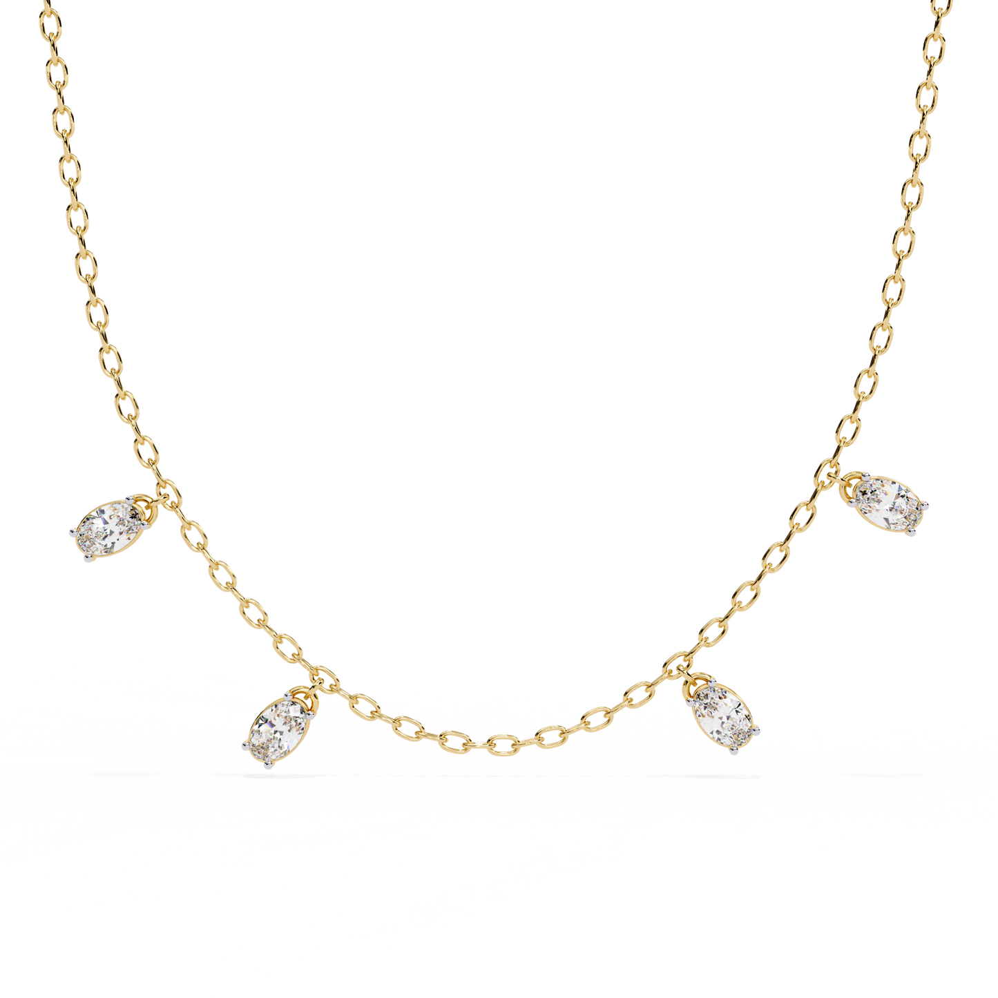 1.45 Carat Oval Cut Lab Grown Diamond 10K Solid Rose Gold Unique Vintage Party Wear Necklace Gift for Her Birthday