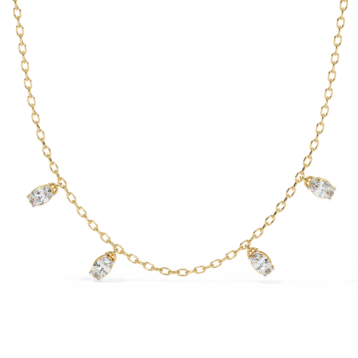 1.45 Carat Oval Cut Lab Grown Diamond 10K Solid Rose Gold Unique Vintage Party Wear Necklace Gift for Her Birthday