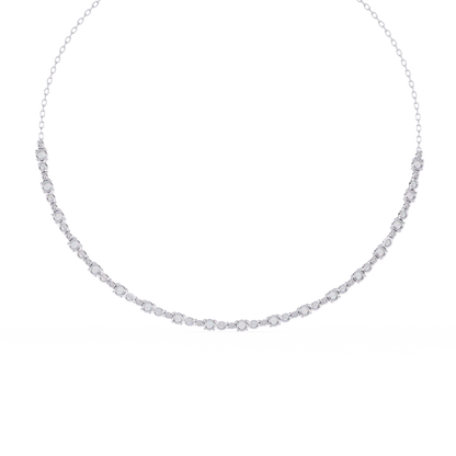 3.25 CT Oval And Round Cut Lab Grown Stunning Diamond Necklace For Daily Wear