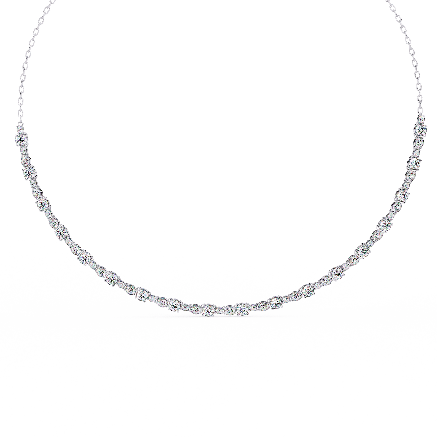 3.25 CT Oval And Round Cut Lab Grown Stunning Diamond Necklace For Daily Wear