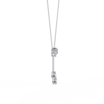 Pear And Emerald Lab Grown Cut Lab Grown Diamond Antique 18k Solid Gold Minimalist Dainty Party Wear Necklace