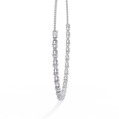 2.14 CT Round  Cut Lab Grown And Natural Very Elegant Stunning  Diamond Necklace For Bridal