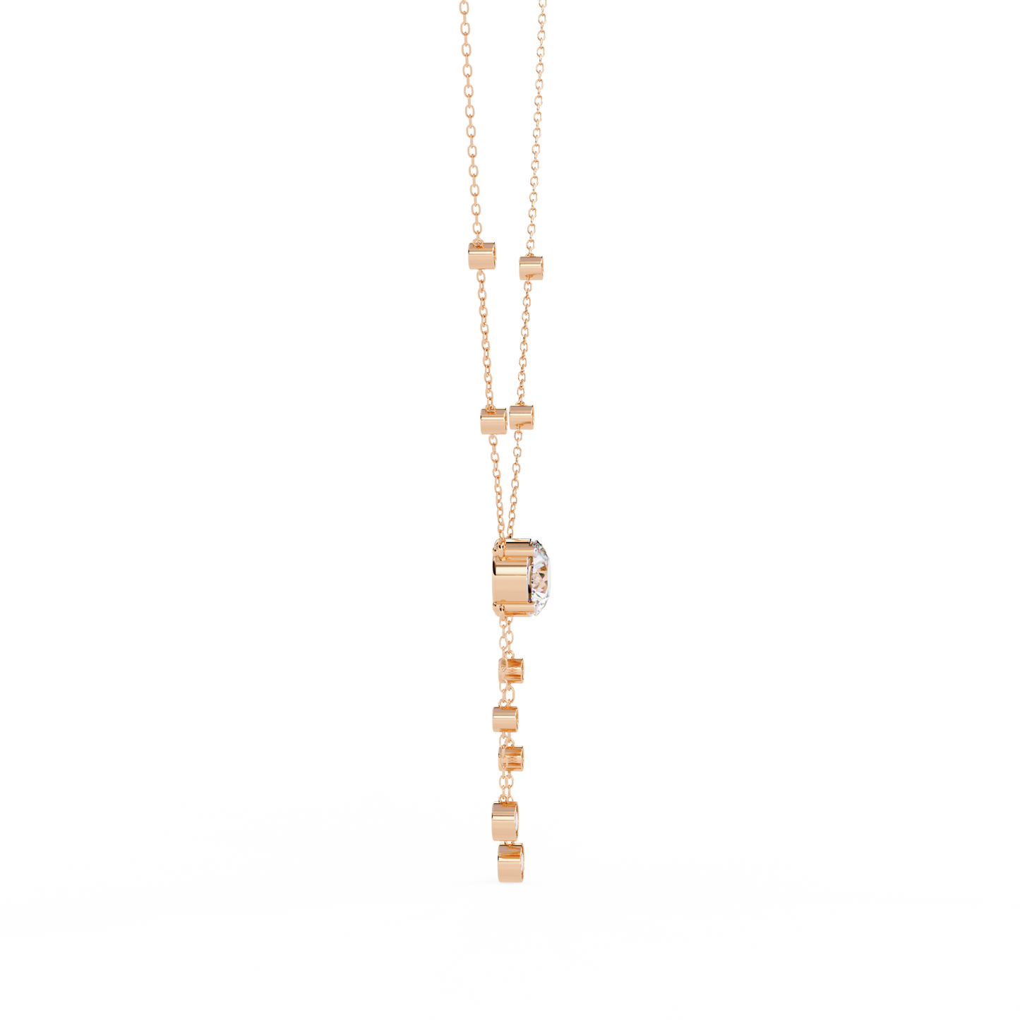 18k Solid Gold  Round Cut Lab Grown White Colorless  Diamond Art Deco Vintage Party Wear Anek Necklace