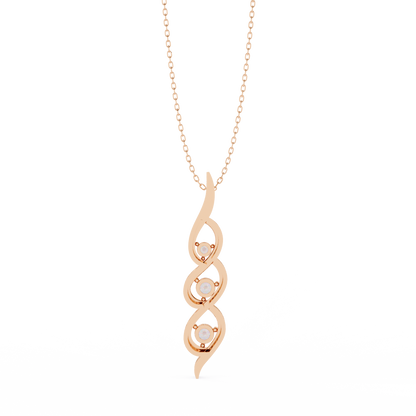 Round Cut Lab Grown Diamond  Antique Shapes 14K Solid Rose Gold Delicate Vintage  Pendant For bridal