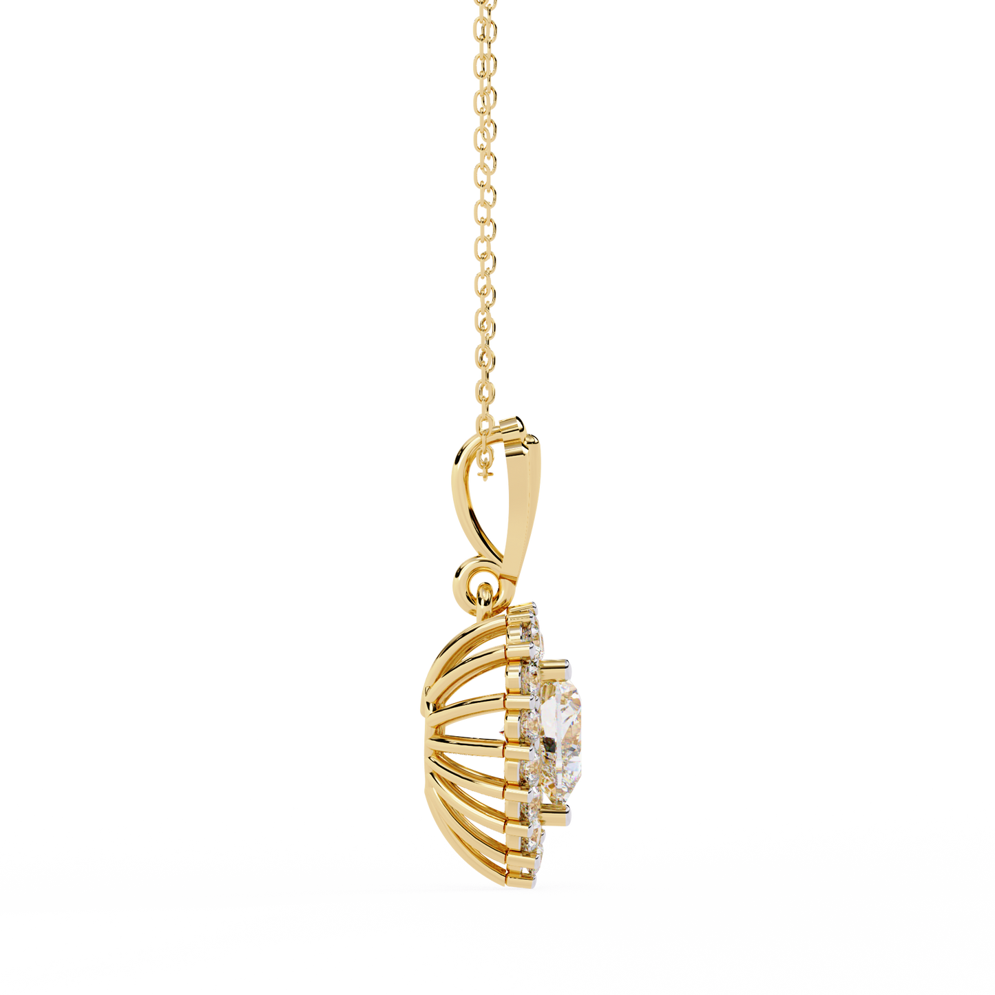 Heart and Round Cut Lab Grown Diamond Rose 14k Solid Gold Prong Set Minimalist Dainty Party Wear Pendant Perfect  Gift for Her