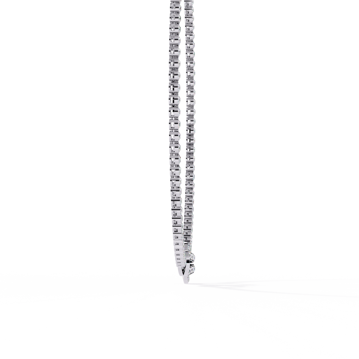 6.42 Ct,10k White Solid Gold Fancy Round Cut Lab Grown& Natural Prong Set  Wedding Diamond  Necklace