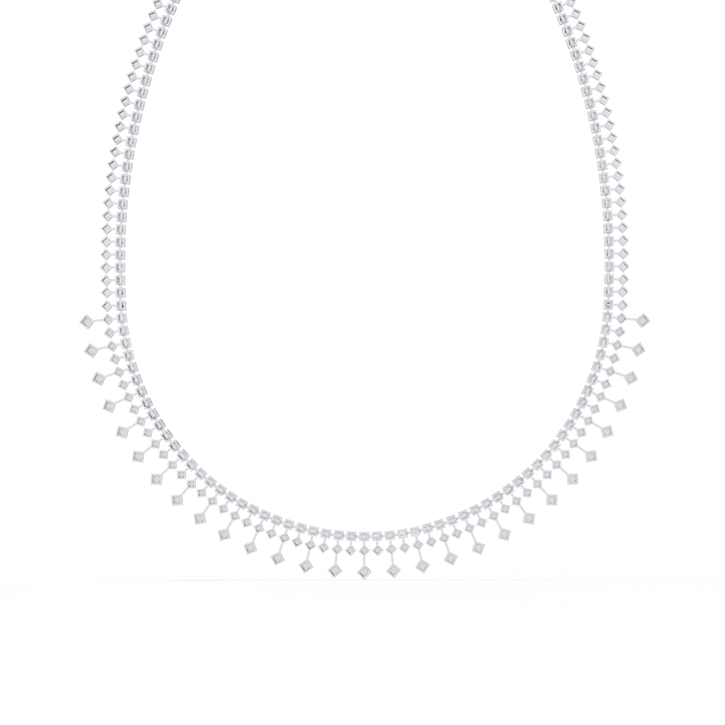 14k solid gold Round Cut 4.51 Ct Top Grade Diamond Classic Statement Bridesmaid  Diamond Necklace