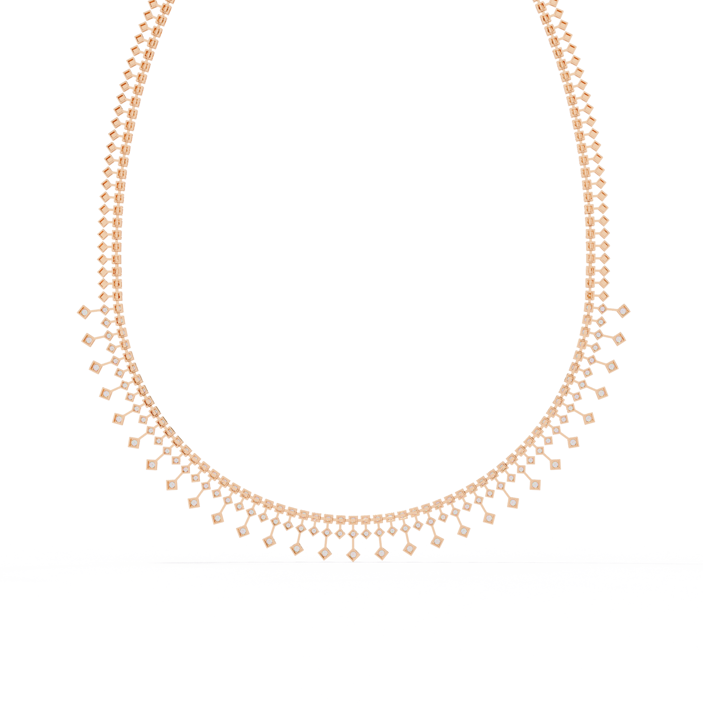 14k solid gold Round Cut 4.51 Ct Top Grade Diamond Classic Statement Bridesmaid  Diamond Necklace