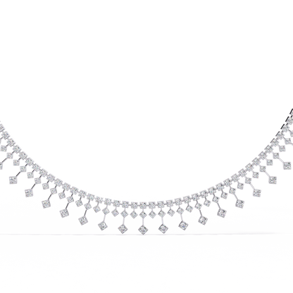 14k solid gold Round Cut 4.51 Ct Top Grade Diamond Classic Statement Bridesmaid  Diamond Necklace