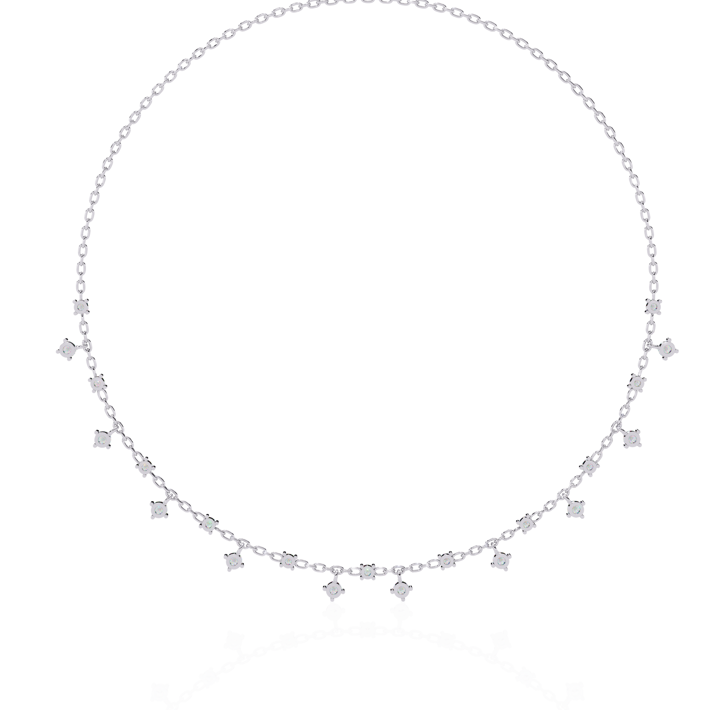 Round Cut natural & Lab Grown Diamond Art Deco Prong Set Antique Graduation Necklace for Her