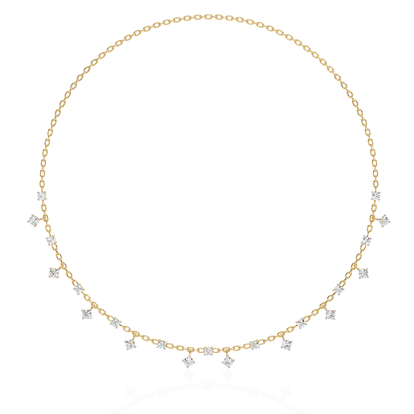 Round Cut natural & Lab Grown Diamond Art Deco Prong Set Antique Graduation Necklace for Her