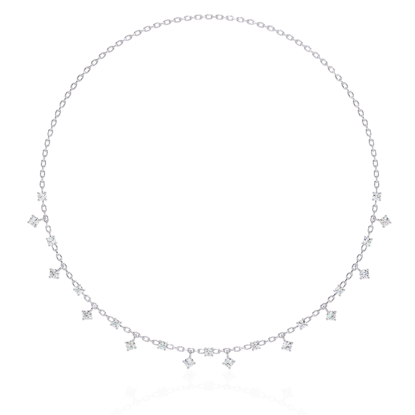 Round Cut natural & Lab Grown Diamond Art Deco Prong Set Antique Graduation Necklace for Her