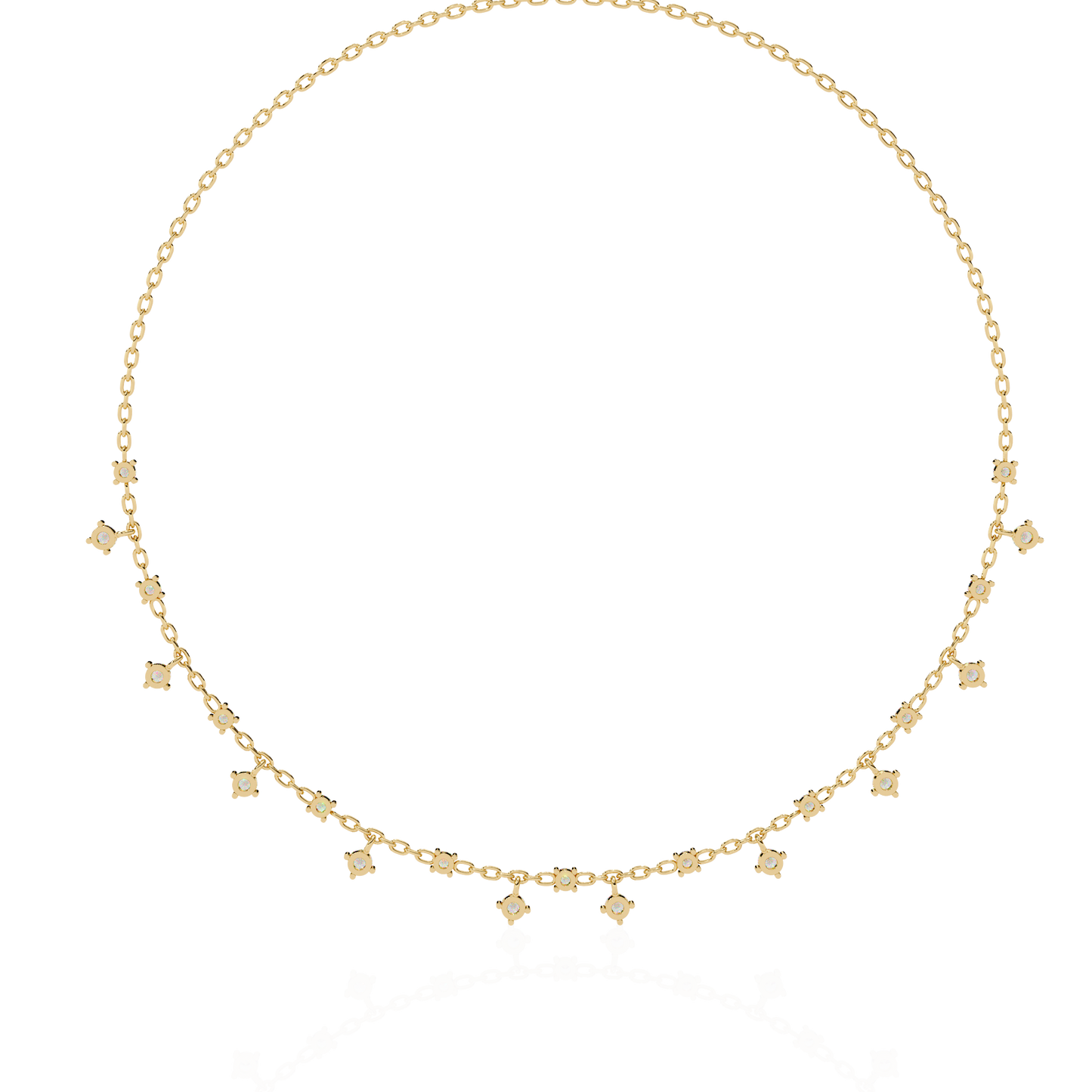 Round Cut natural & Lab Grown Diamond Art Deco Prong Set Antique Graduation Necklace for Her