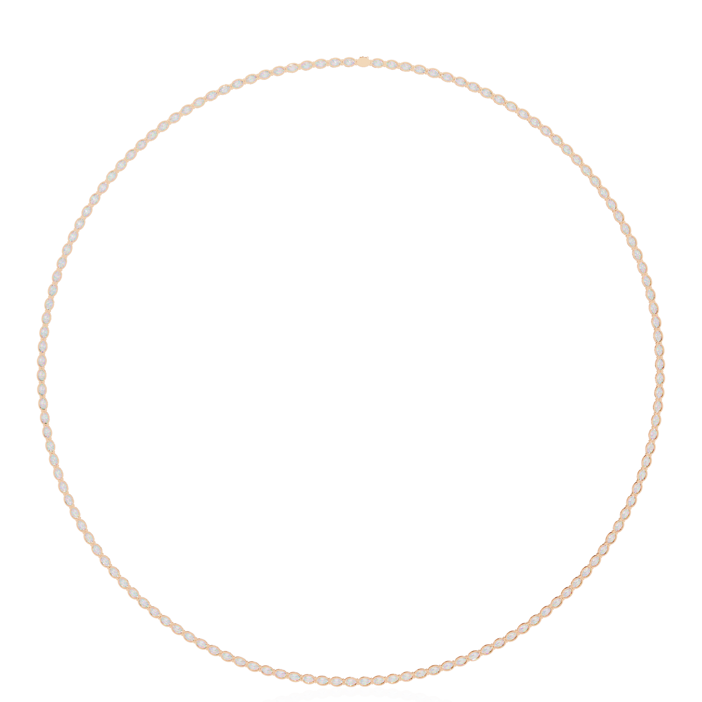 6.20 Ct Oval Cut Lab Grown And Natural Diamond Channel Set Unique Art Deco Tennis  Necklace For Annivary