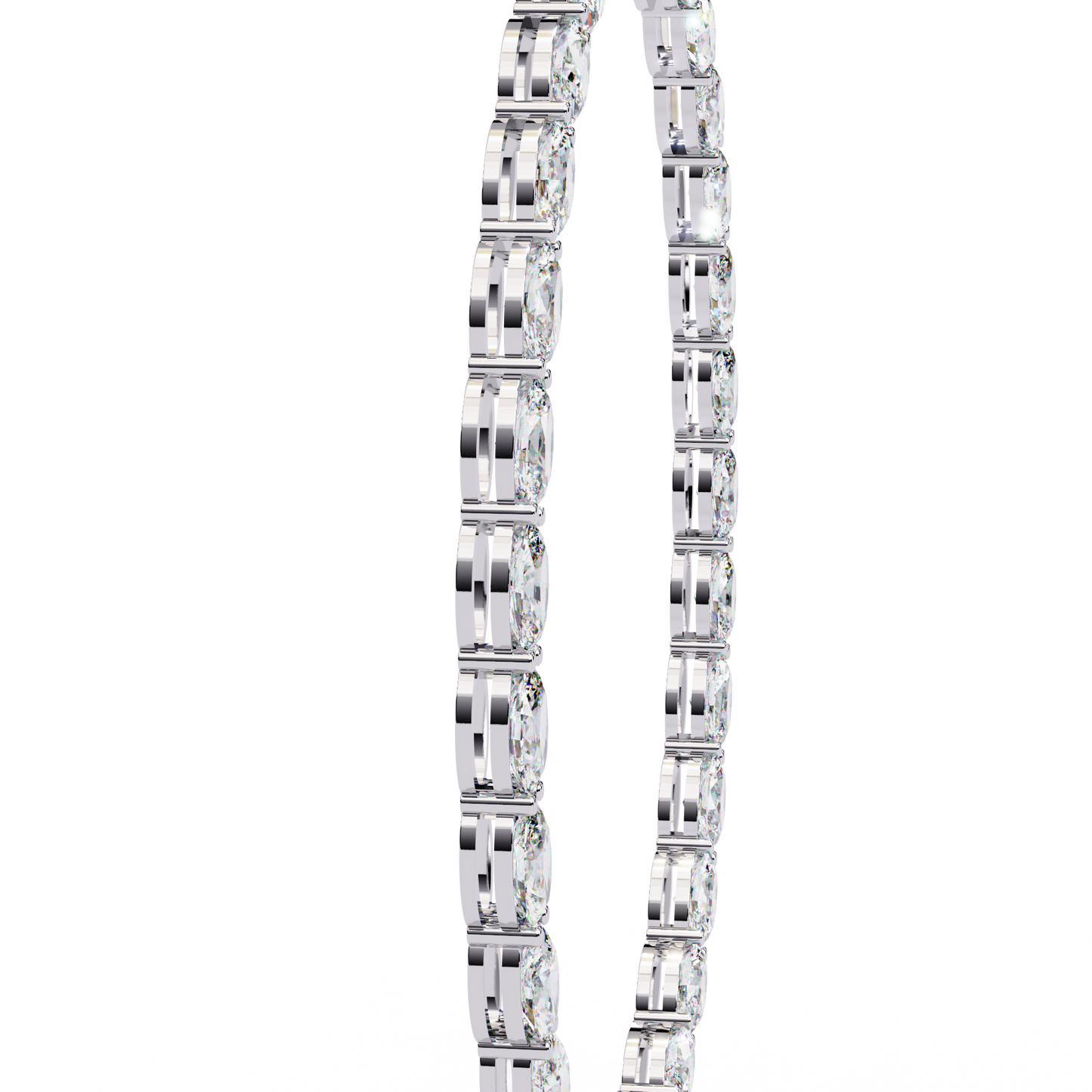 6.20 Ct Oval Cut Lab Grown And Natural Diamond Channel Set Unique Art Deco Tennis  Necklace For Annivary