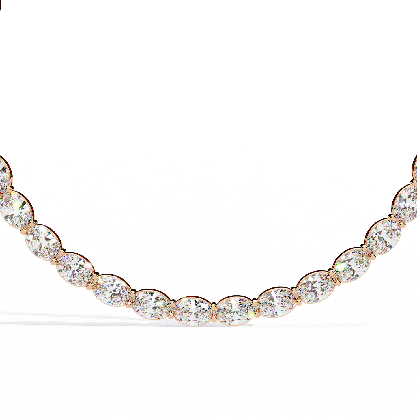6.20 Ct Oval Cut Lab Grown And Natural Diamond Channel Set Unique Art Deco Tennis  Necklace For Annivary