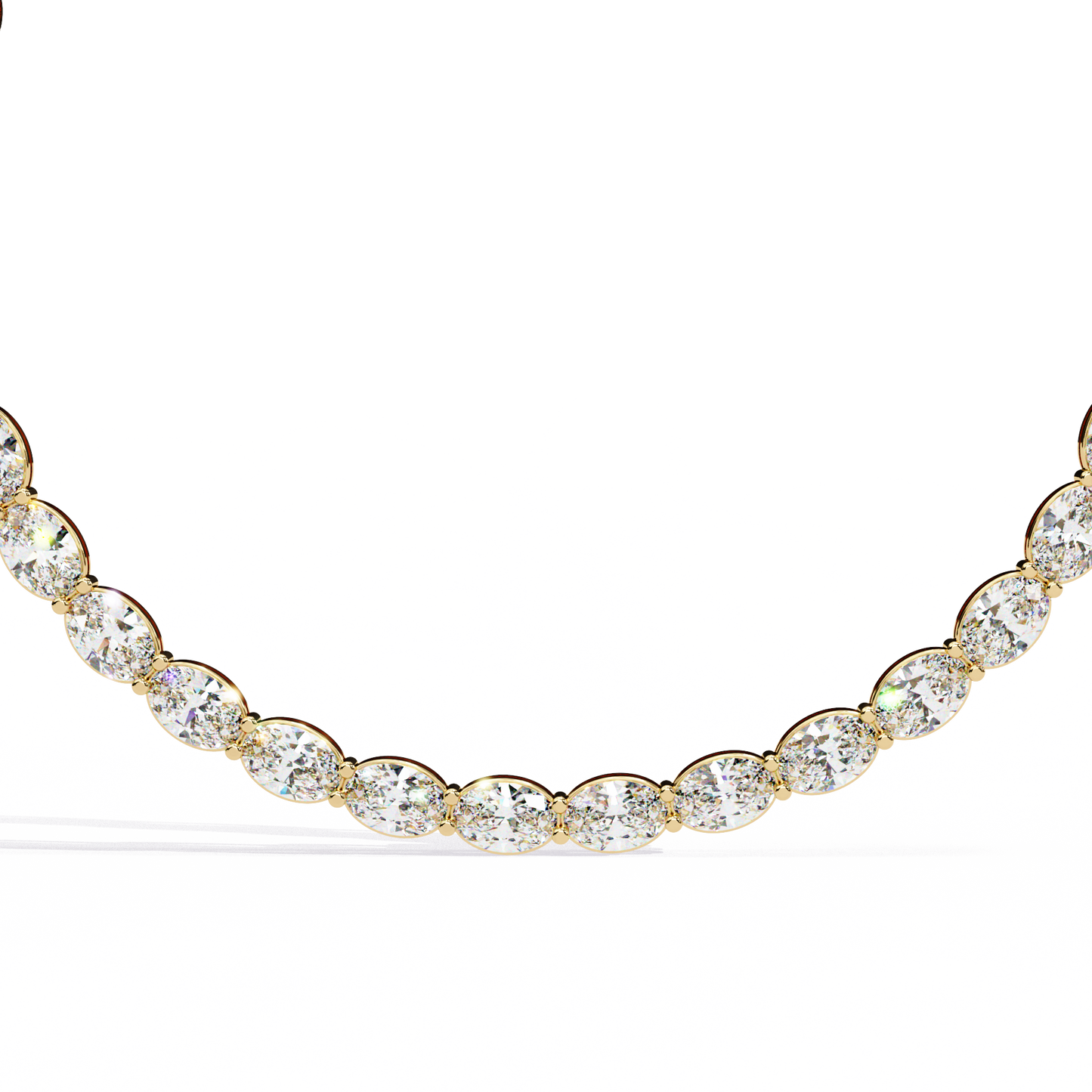 6.20 Ct Oval Cut Lab Grown And Natural Diamond Channel Set Unique Art Deco Tennis  Necklace For Annivary