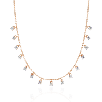 Round Cut Lab Grown and Natural Diamond Elegant Dainty Cluster Minimalist Classic Necklace