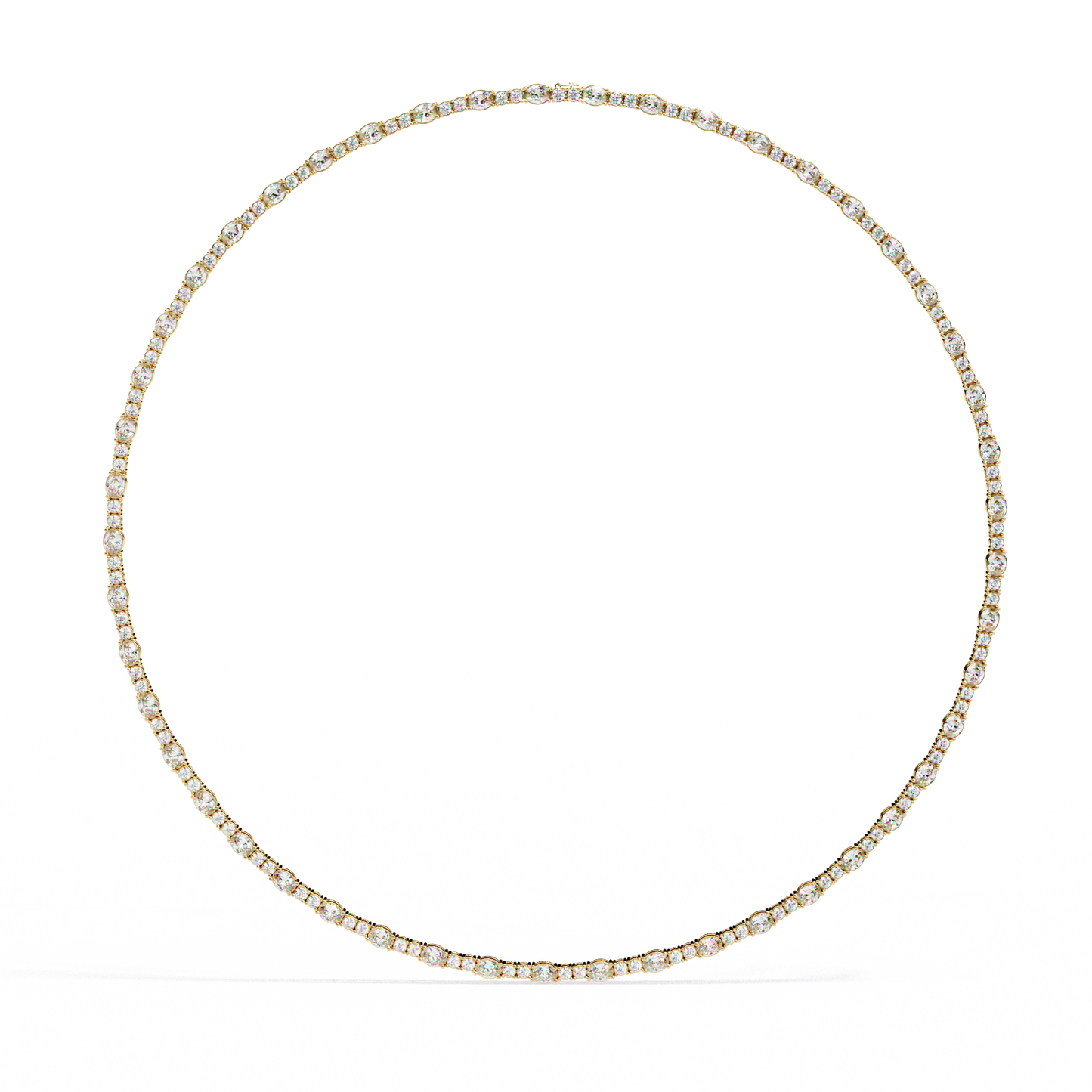 10k Solid Rose Gold Oval & Round Cut 7.35 Ct Lab Grown and Natural Diamond  Minimalist Classic Necklace For Her