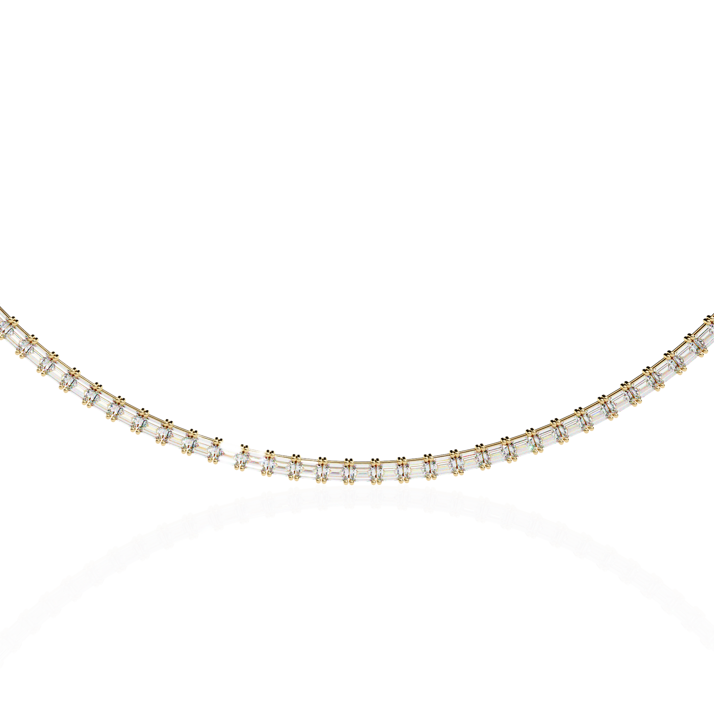 8.12 Ct Emerald Cut Lab Grown Diamond Unique Minimalist Hand Crafted 18k Solid Rose Gold  Elegant Look For Women Occasionally Wear Tennis Necklace