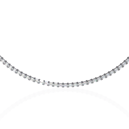 8.12 Ct Emerald Cut Lab Grown Diamond Unique Minimalist Hand Crafted 18k Solid Rose Gold  Elegant Look For Women Occasionally Wear Tennis Necklace