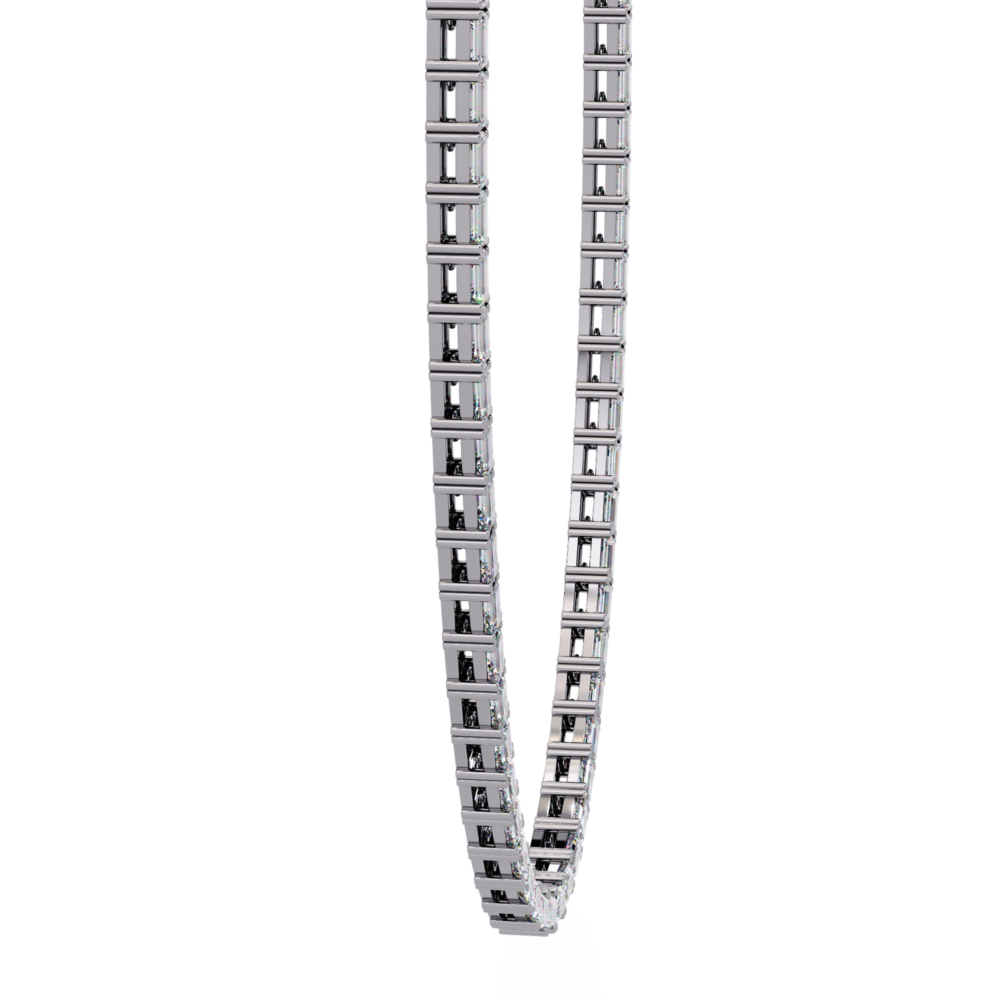 8.12 Ct Emerald Cut Lab Grown Diamond Unique Minimalist Hand Crafted 18k Solid Rose Gold  Elegant Look For Women Occasionally Wear Tennis Necklace