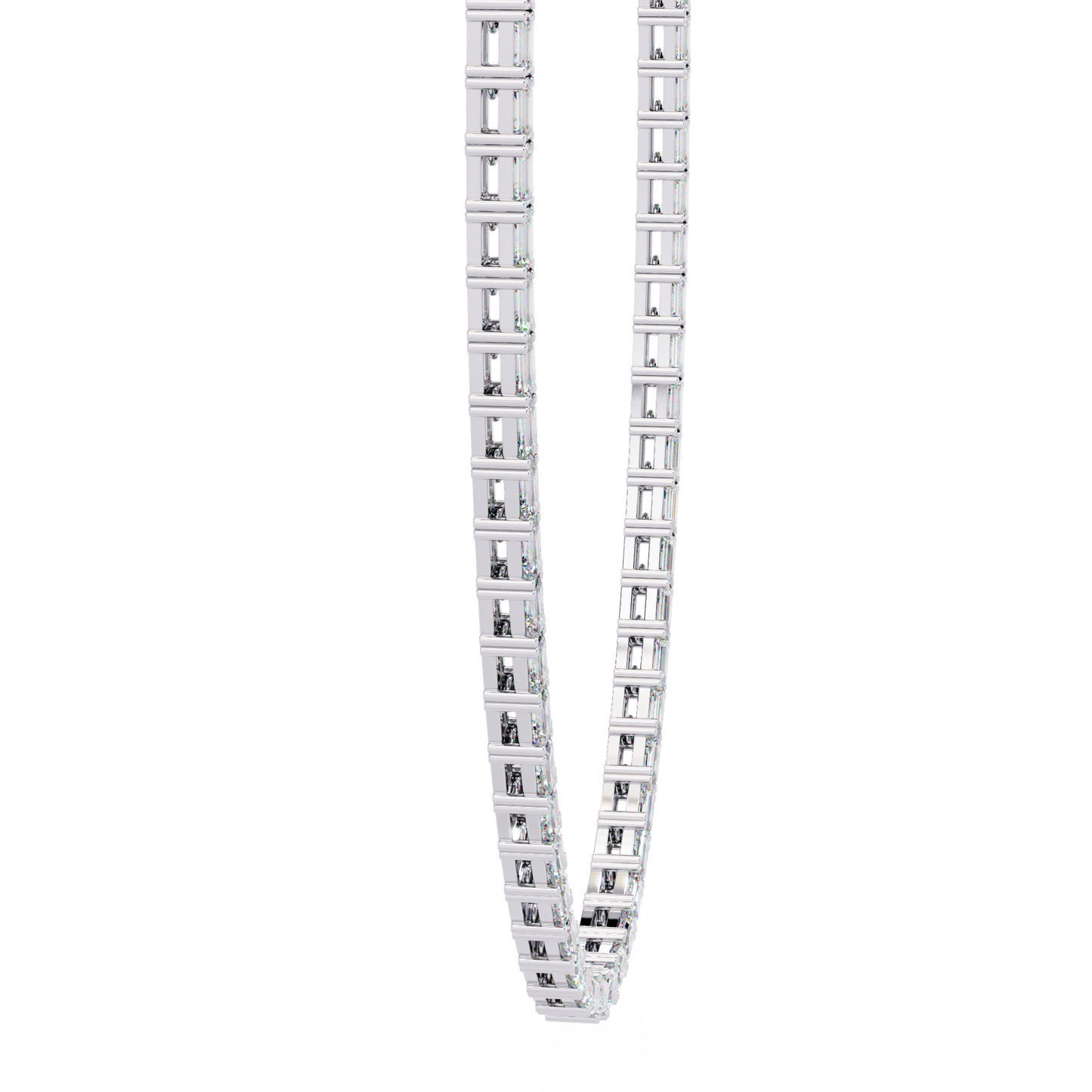 8.12 Ct Emerald Cut Lab Grown Diamond Unique Minimalist Hand Crafted 18k Solid Rose Gold  Elegant Look For Women Occasionally Wear Tennis Necklace