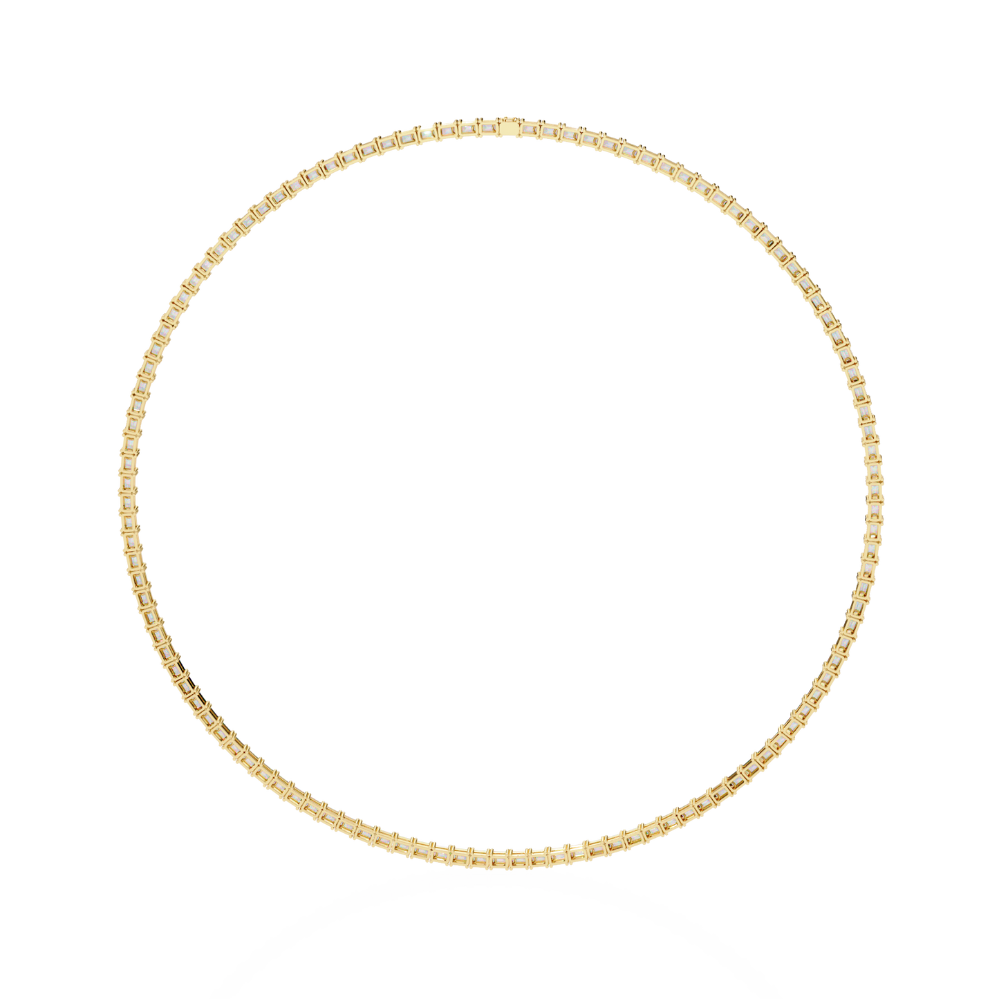8.12 Ct Emerald Cut Lab Grown Diamond Unique Minimalist Hand Crafted 18k Solid Rose Gold  Elegant Look For Women Occasionally Wear Tennis Necklace