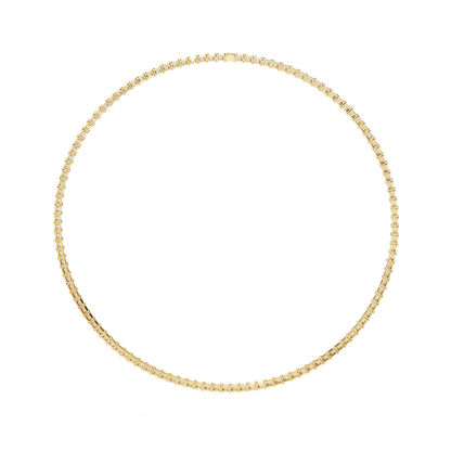 8.12 Ct Emerald Cut Lab Grown Diamond Unique Minimalist Hand Crafted 18k Solid Rose Gold  Elegant Look For Women Occasionally Wear Tennis Necklace