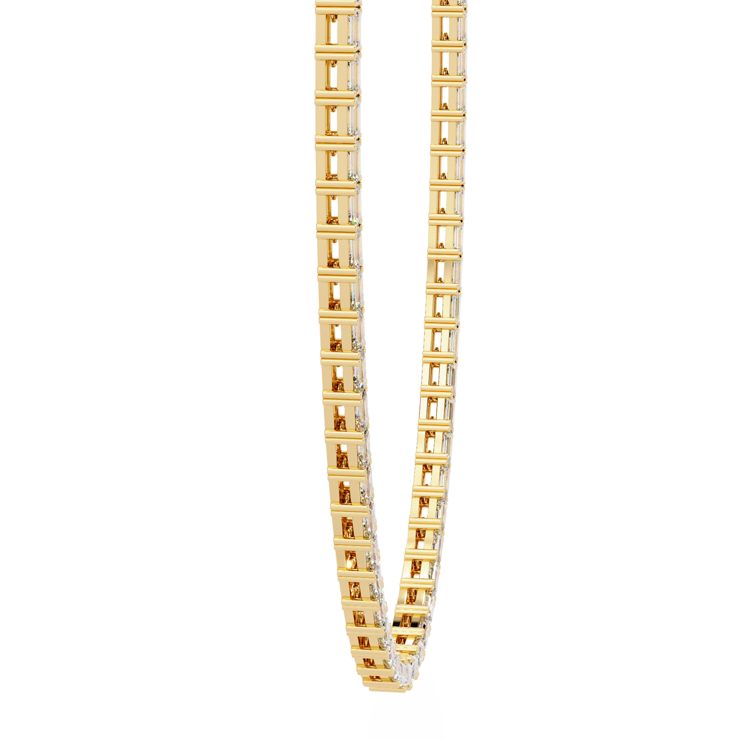 8.12 Ct Emerald Cut Lab Grown Diamond Unique Minimalist Hand Crafted 18k Solid Rose Gold  Elegant Look For Women Occasionally Wear Tennis Necklace