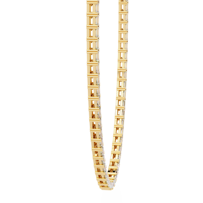 8.12 Ct Emerald Cut Lab Grown Diamond Unique Minimalist Hand Crafted 18k Solid Rose Gold  Elegant Look For Women Occasionally Wear Tennis Necklace