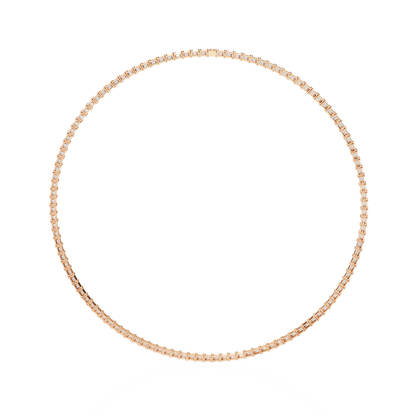 8.12 Ct Emerald Cut Lab Grown Diamond Unique Minimalist Hand Crafted 18k Solid Rose Gold  Elegant Look For Women Occasionally Wear Tennis Necklace