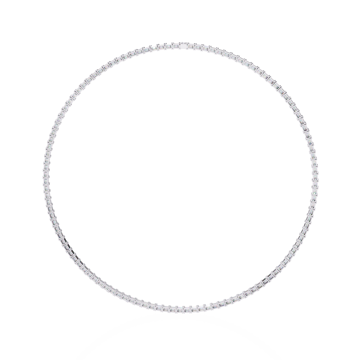 8.12 Ct Emerald Cut Lab Grown Handcrafted For Women Occasionally Wear Tennis Necklace