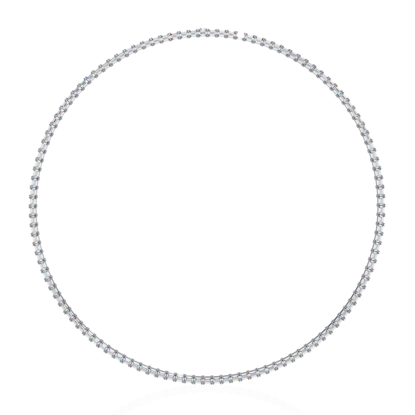 8.12 Ct Emerald Cut Lab Grown Handcrafted For Women Occasionally Wear Tennis Necklace