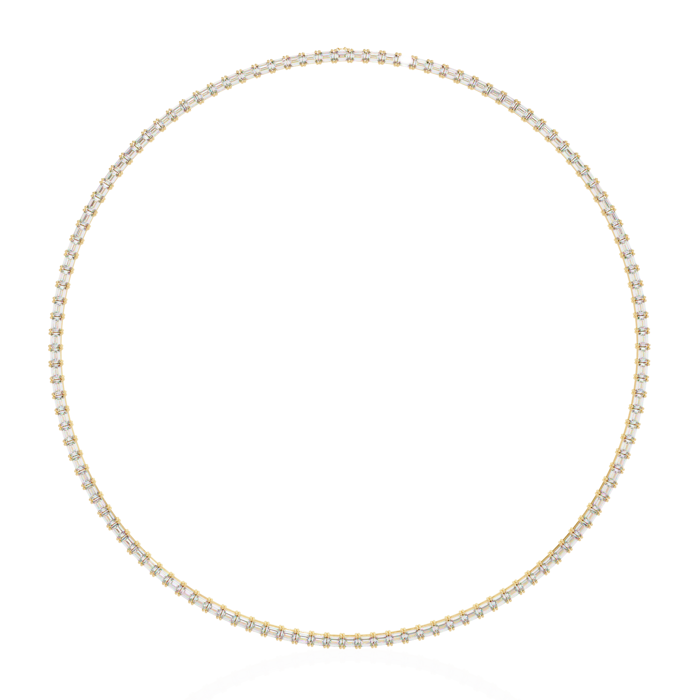 8.12 Ct Emerald Cut Lab Grown Diamond Unique Minimalist Hand Crafted 18k Solid Rose Gold  Elegant Look For Women Occasionally Wear Tennis Necklace