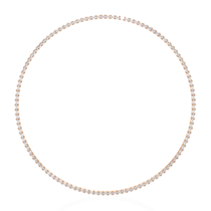 8.12 Ct Emerald Cut Lab Grown Diamond Unique Minimalist Hand Crafted 18k Solid Rose Gold  Elegant Look For Women Occasionally Wear Tennis Necklace
