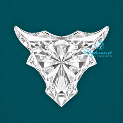 Unique Bull Head Cut Lab Grown Diamond Certified Stone