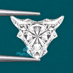 Close-Up of Bull Head Shape Lab Grown Diamond