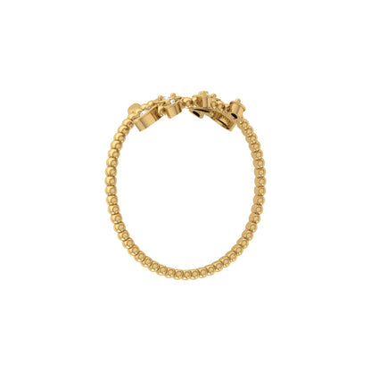 Olive Leaf Wrap Diamond Ring For Women's Beaded Band Nature-Inspired Ring In 14K Solid Gold - HIGHCARAT DIAMONDS