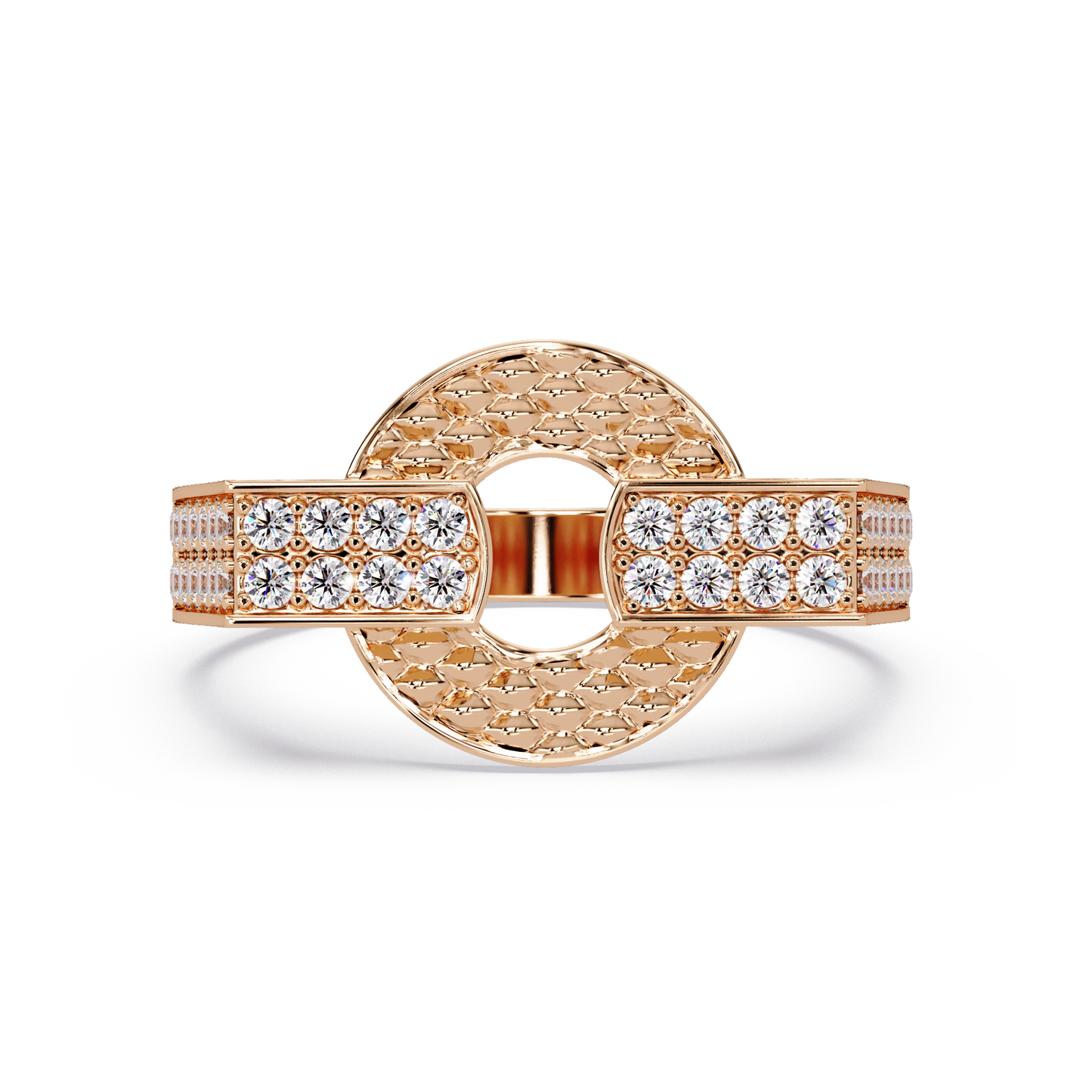 Open Circle Lab Grown Diamond Bar Ring - HIGHCARAT DIAMONDS