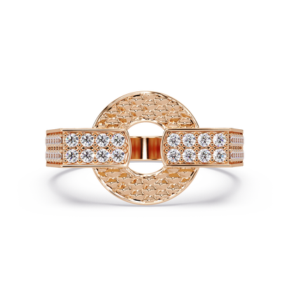 Open Circle Lab Grown Diamond Bar Ring - HIGHCARAT DIAMONDS